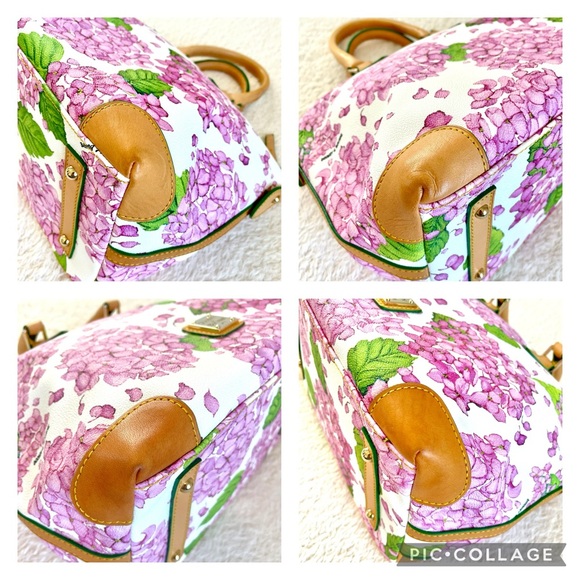Dooney & Bourke Pink Hydrangea Satchel Bag - Picture 17 of 17